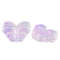 Glasperle 15mm Schmetterling - Lilac